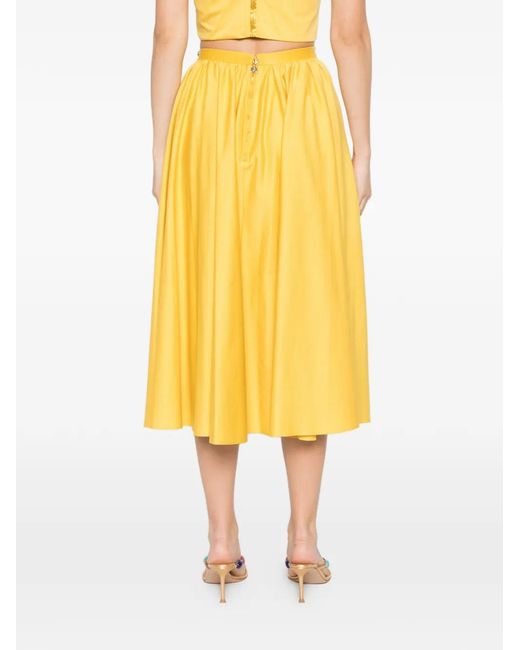 Elisabetta Franchi Yellow Sun Cotton Skirt