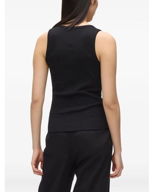 Karl Lagerfeld Black Logo-Detail Tank Top