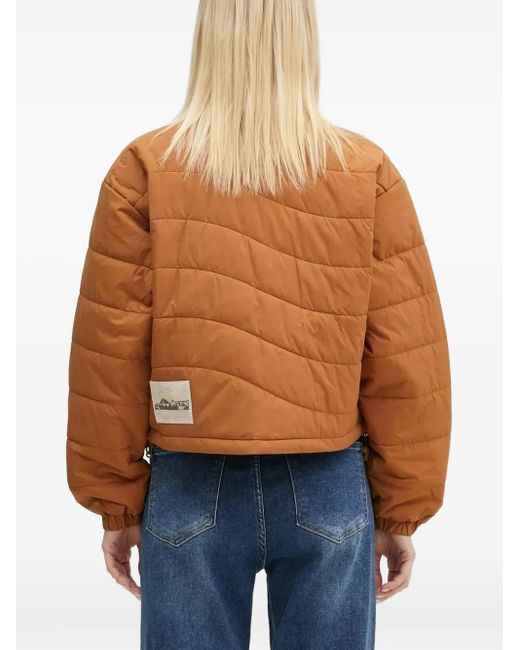 Columbia Blue Wallowa Quilted Mountain-Print Cropped Puffer Jacket