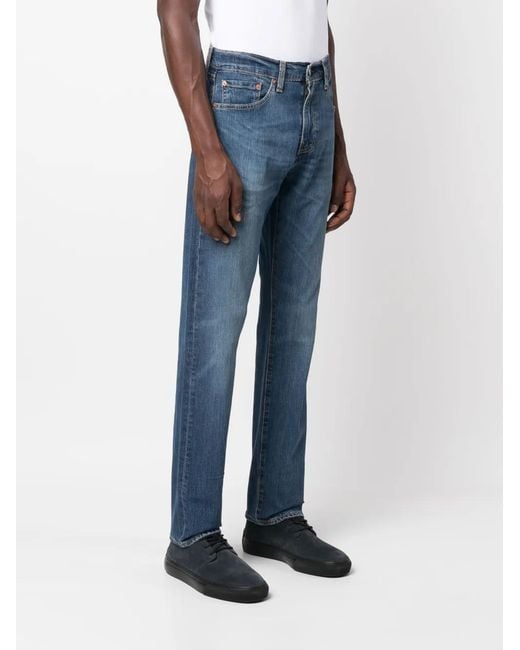 Levi's Blue Logo-Patch Straight-Leg Jeans for men