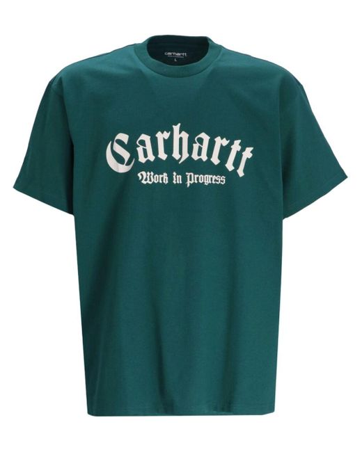 Carhartt Green Onyx Logo-print T-shirt for men