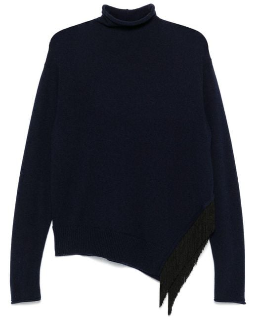 Dorothee Schumacher Blue Fringed Sweater