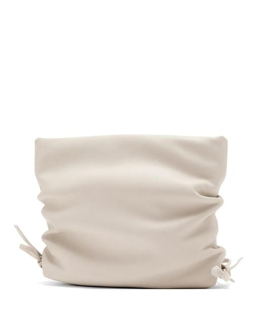 STUDIO AMELIA Natural Ruched Clutch Bag