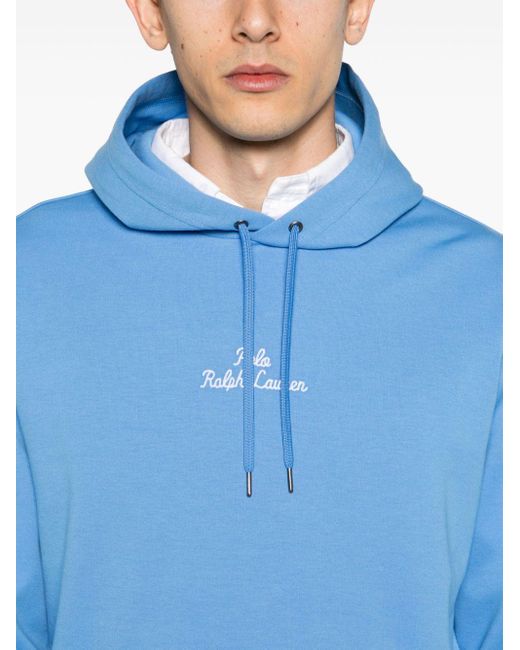 Sudadera con capucha y logo bordado Polo Ralph Lauren de hombre de color Blue