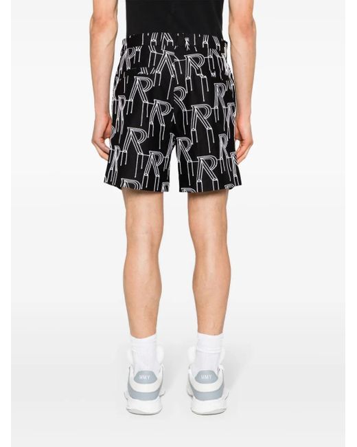 Pantalones cortos de vestir con inicial bordada Represent de hombre de color Black