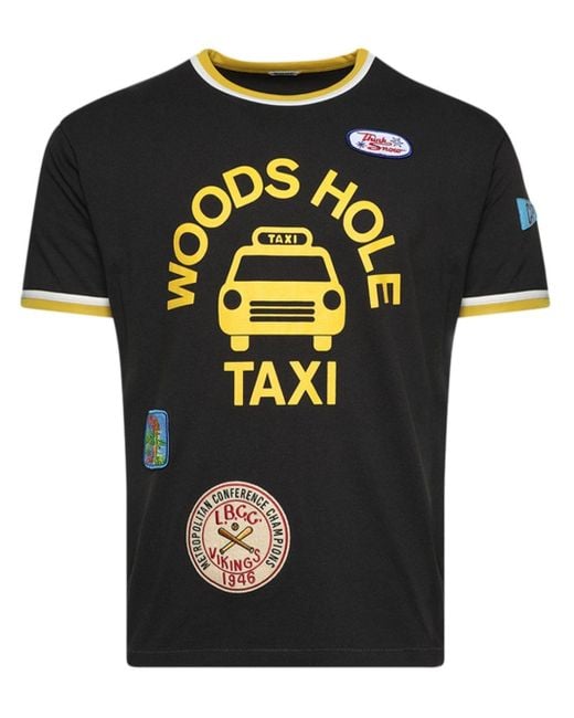 Bode Black Discount Taxi Cotton T-shirt for men