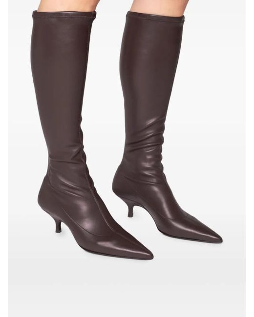 Gia Borghini Brown 50Mm Hera Pointed-Toe Boots