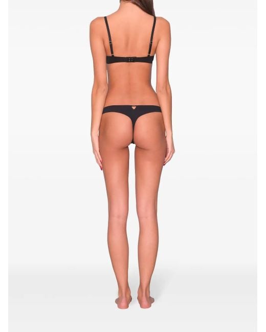Fleur du Mal Black Le Stretch Micro Seduce U-Plunge Bra