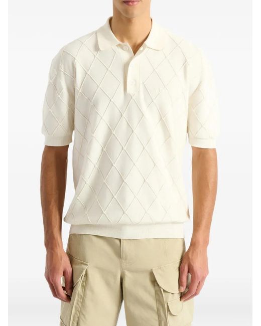 Balmain White Vintage Knit Polo for men