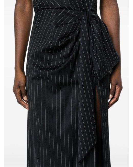 MSGM Midi-jurk Met Krijtstreep in het Black