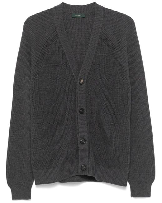 メンズ Zanone ニットカーディガン Black