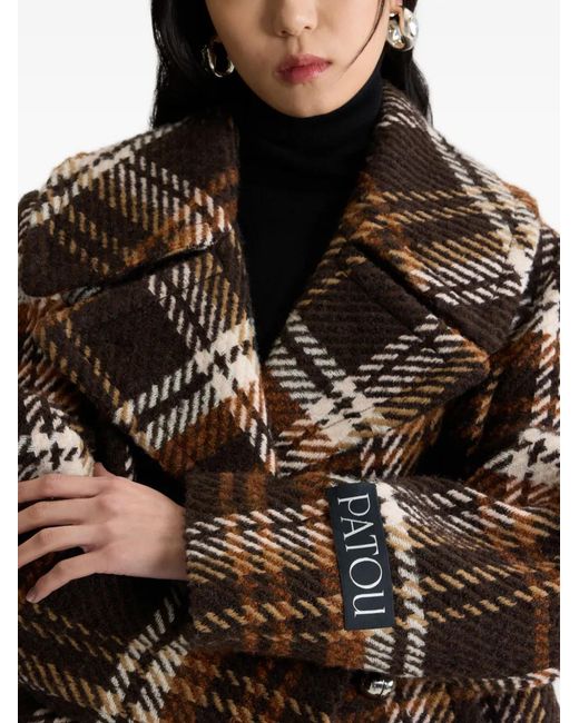 Patou Black Plaid Double-Breasted Jacket