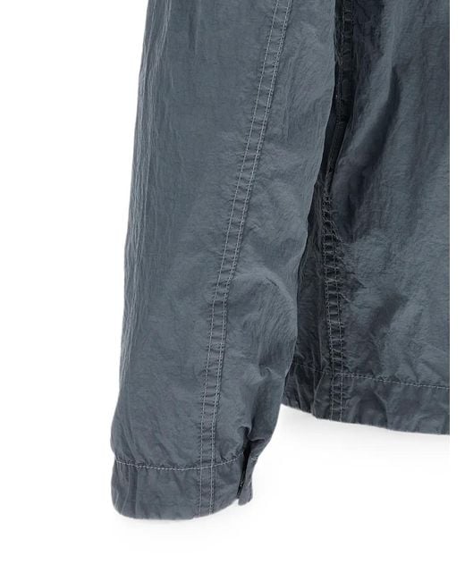 Stone Island Blue Zip-Up Overshirt for men