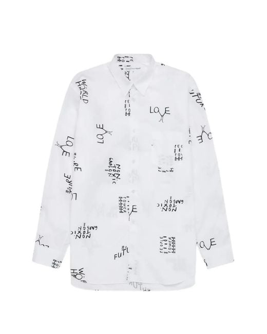 Comme des Garçons White Printed Shirt for men