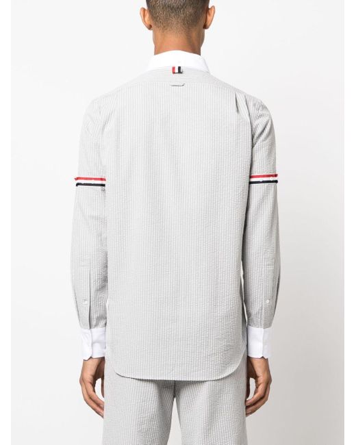 Thom Browne White Rwb Stripe Cotton Shirt for men