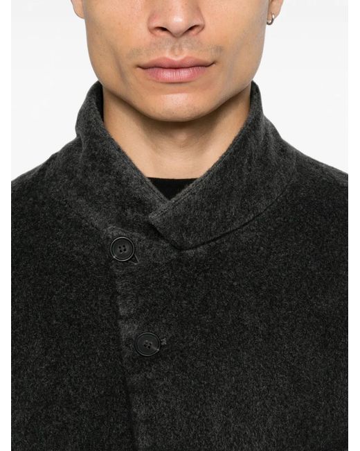 Avant Toi Black High-Neck Button-Up Blazer for men