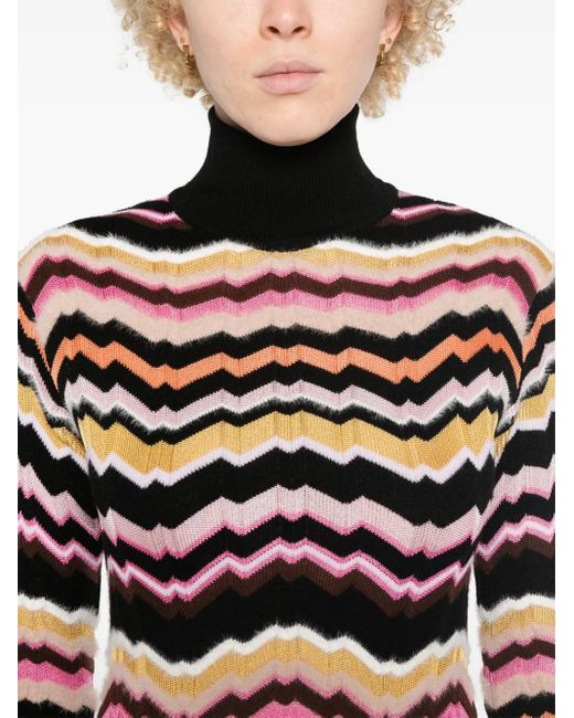 Missoni White Midikleid Mit Zickzack-Detail