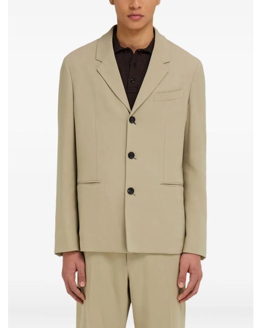 Ferragamo Natural Four-Button Single-Breasted Blazer for men