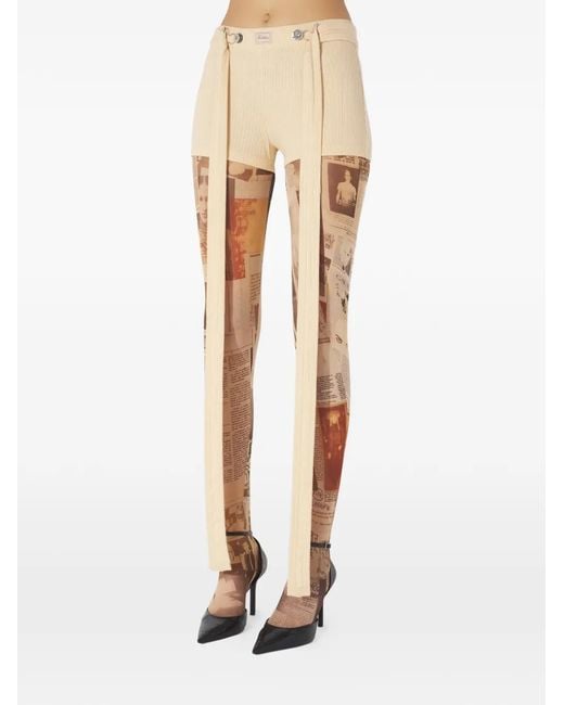 Jean Paul Gaultier Geribbelde Shorts Met Gaultier-Patch in het White