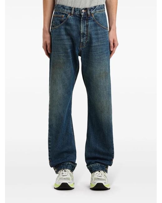 Palm Angels Blue Straight-Leg Jeans for men