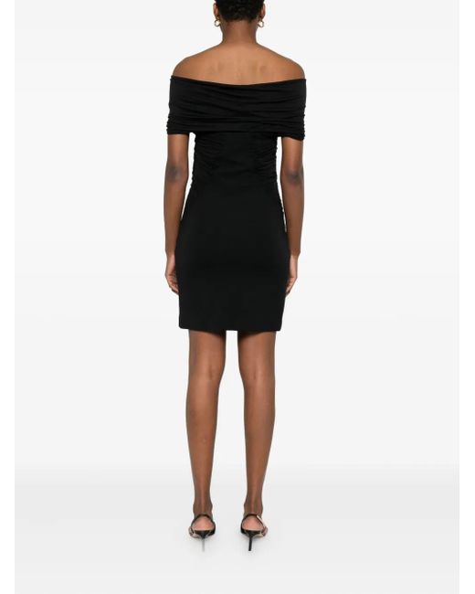 Max Mara Black Off-The-Shoulder Viscose Jersey Dress
