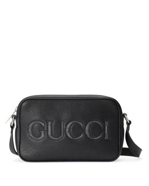 Bolso de hombro mini con aplique del logo Gucci de hombre de color Black