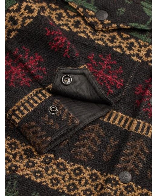メンズ RRL フェアアイル シャツジャケット Black