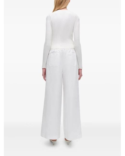 Jonathan Simkhai White Ailany Ribbed Button-Front Cardigan