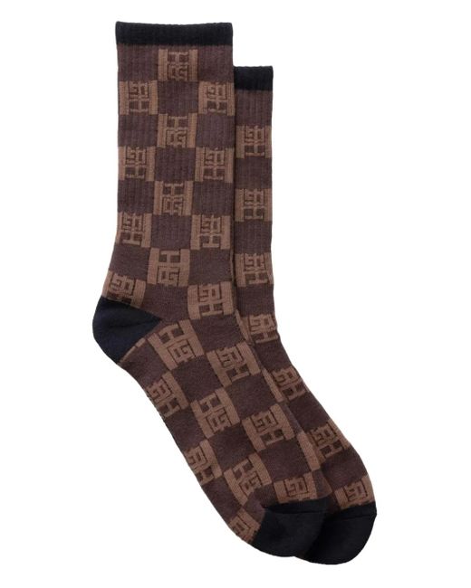 Honor The Gift Gerippte Socken Mit Monogramm in Brown für Herren