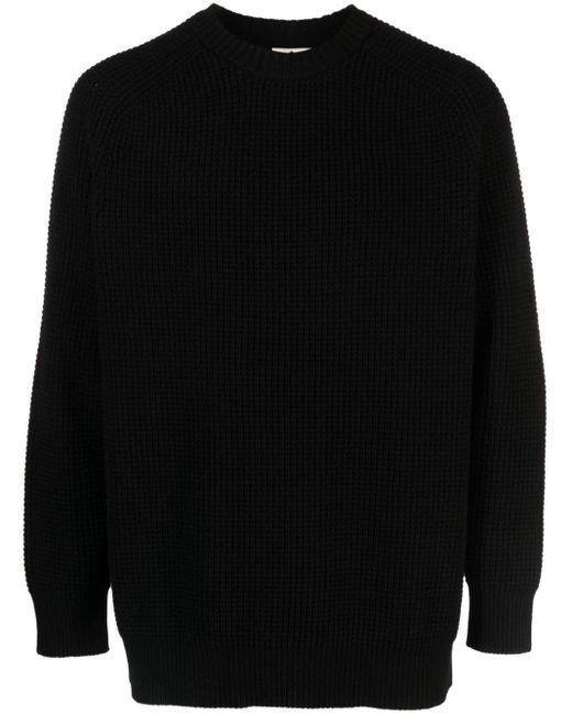 C P Company Black Waffle-knit Wool Jumper for men