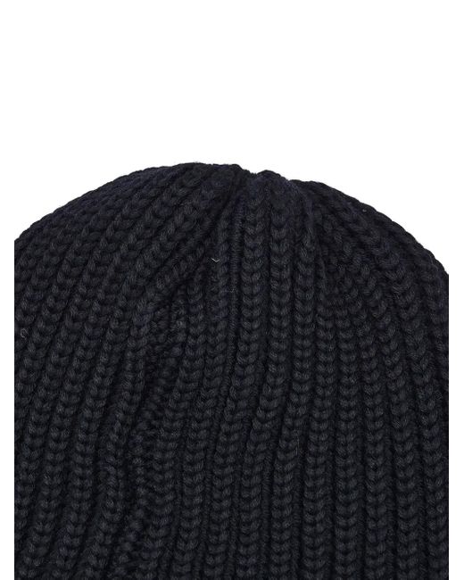 Needles Blue Ribbed Butterfly Beanie for men