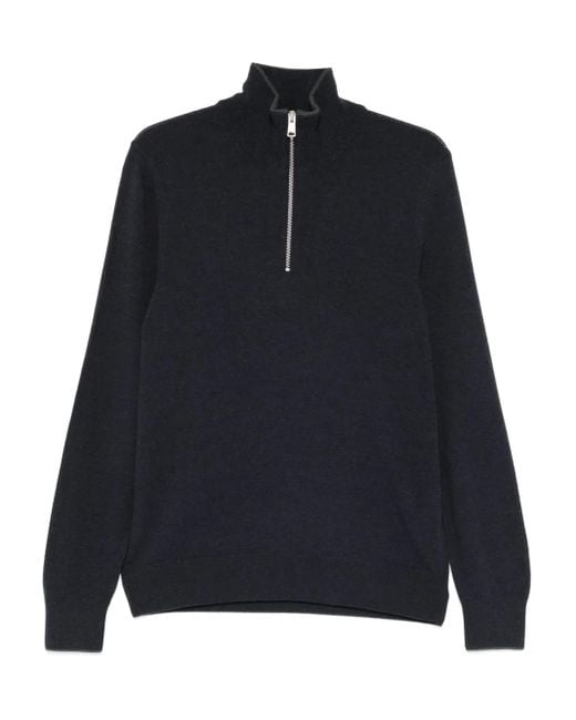 Marc O' Polo Blue Zip Neck Sweater for men