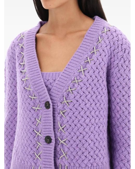 GIUSEPPE DI MORABITO クロップド カーディガン Purple