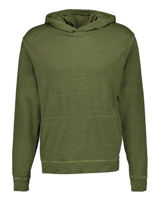120% Lino Green Linen-Blend Hoodie for men