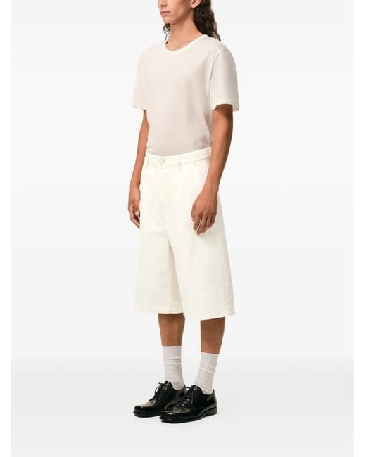 AMI White Loose Bermuda Shorts for men