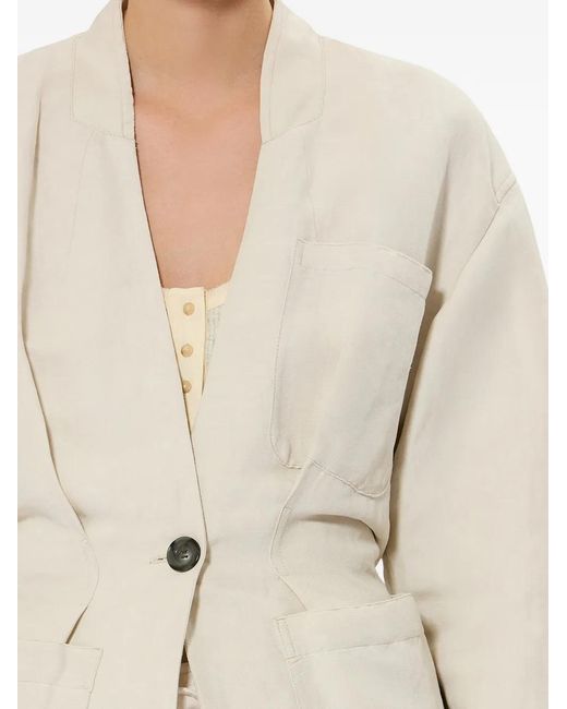 Isabel Marant White Soraya Patch-Pocket Blazer