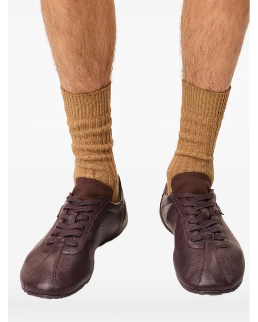 AMI Brown Step Sneakers As Lederu