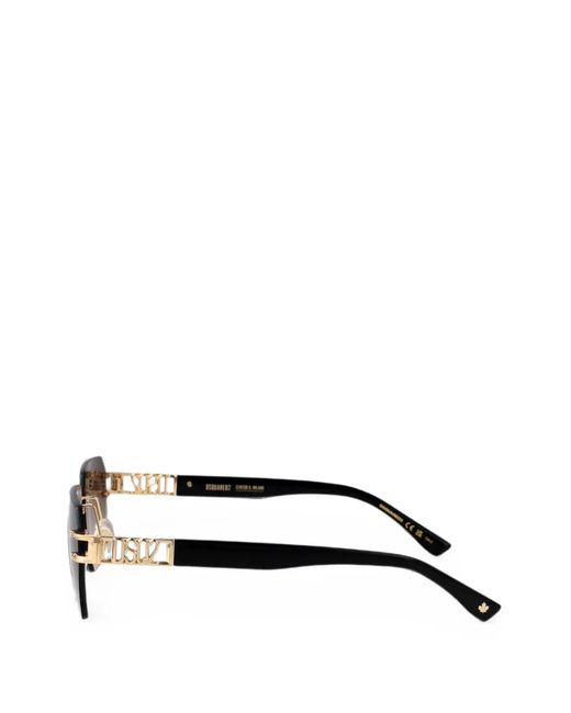 DSquared² Gray Lunettes De Soleil À Plaque Logo Et Design Sans Cerclage for men