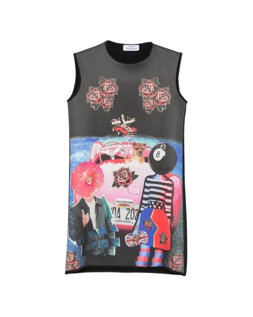 The Artistylist Black Graphic-Print Sleeveless Dress
