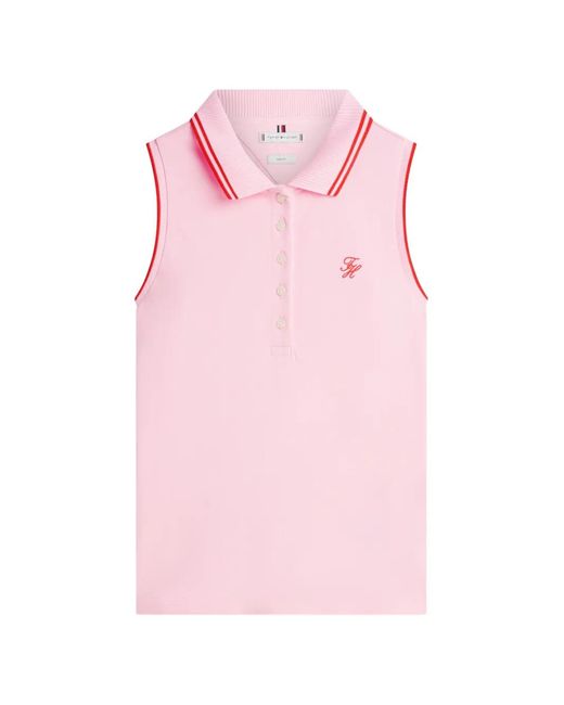 Tommy Hilfiger Pink Polo En Coton À Design Sans Manches (1985)