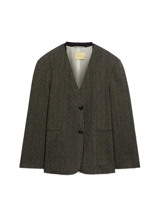 Momoní Green Mary Micro-Pinstripe Jacket
