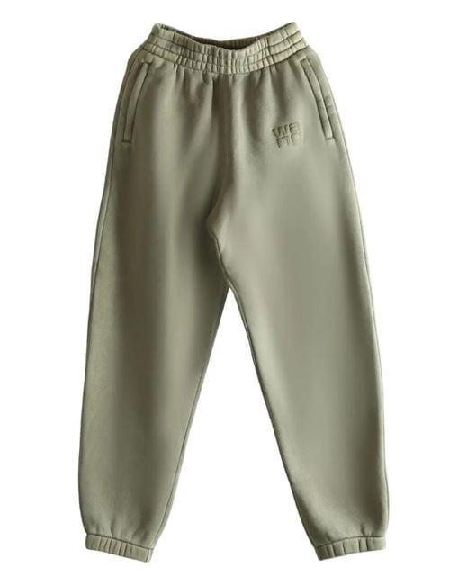 Alexander Wang Green Logo-Patch Track Pants