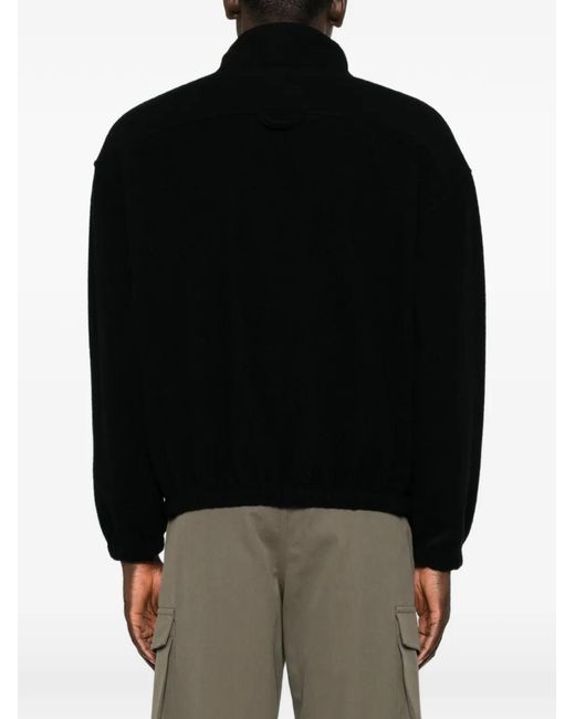 Rier Black Quarter-Zip Fleece Sweatshirt for men
