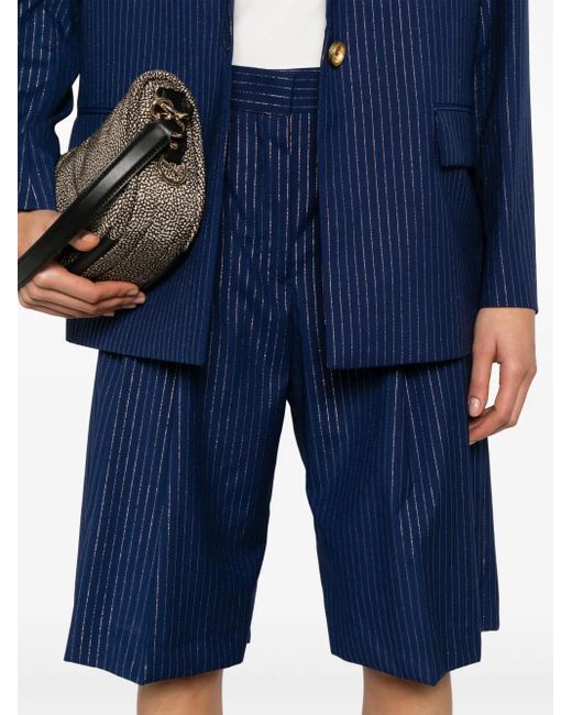 A PAPER KID Blue Pinstriped Shorts