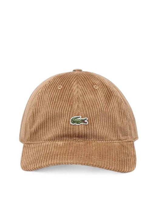 Lacoste Natural Corduroy Logo-Patch Cap for men