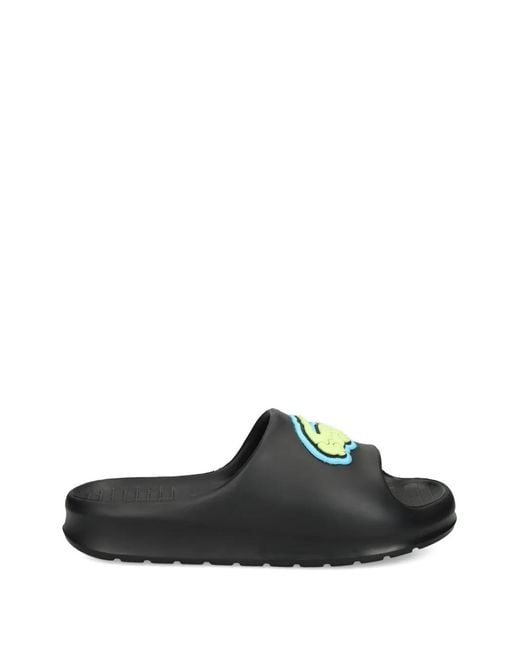 Lacoste Black Logo-Applique Slides for men