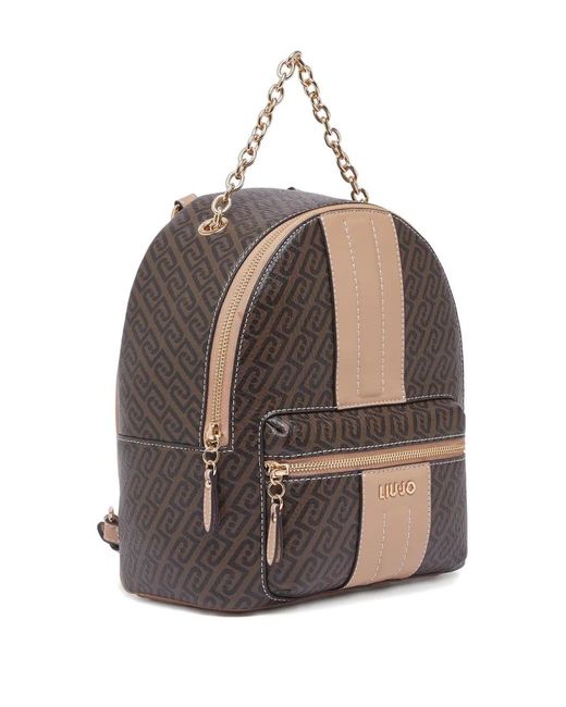 Liu Jo Natural Monogram-Pattern Backpack