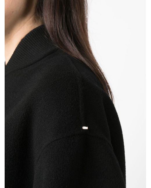 Sportmax Black Oversize Wool Bomber Jacket