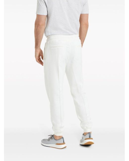 Pantalones de chándal ajustados Brunello Cucinelli de hombre de color White