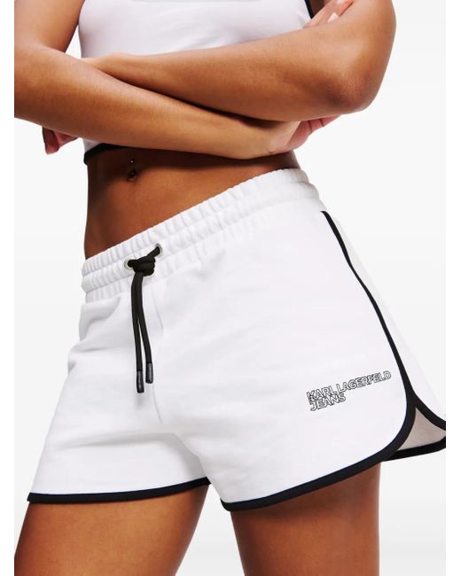 Karl Lagerfeld ドローストリング トラックショーツ White